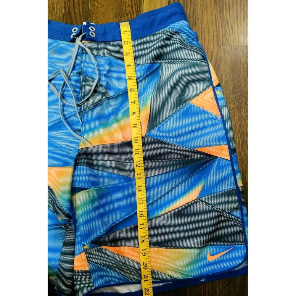 Nike Swim Trunks Shorts Men's XL Orange Blue Black Geometric Beach Vacation